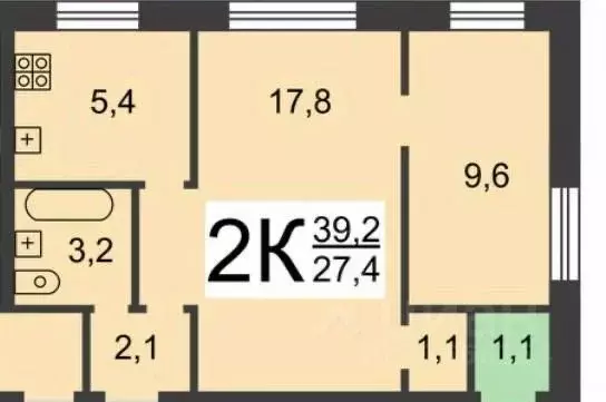 2-к кв. Нижегородская область, Нижний Новгород ул. Героя Советского ... - Фото 2