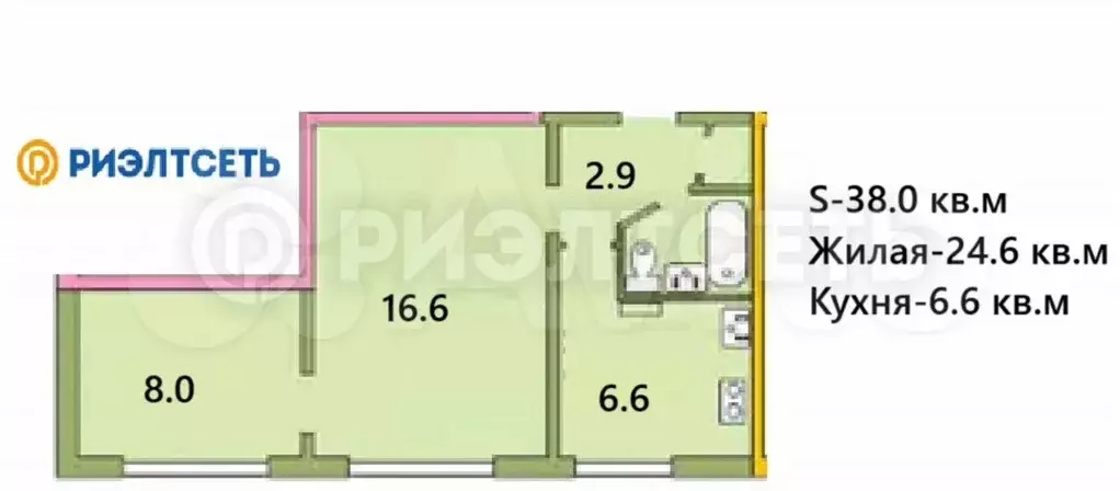 2-к. квартира, 38 м, 5/5 эт. - Фото 0