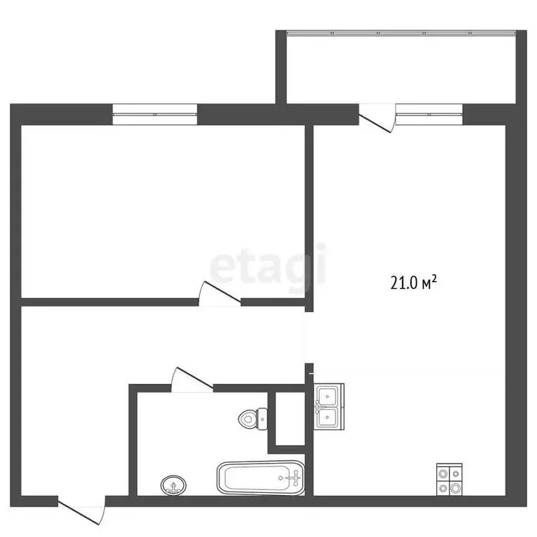 1-комнатная квартира: Тюмень, улица Вадима Бованенко, 3 (43.9 м) - Фото 1