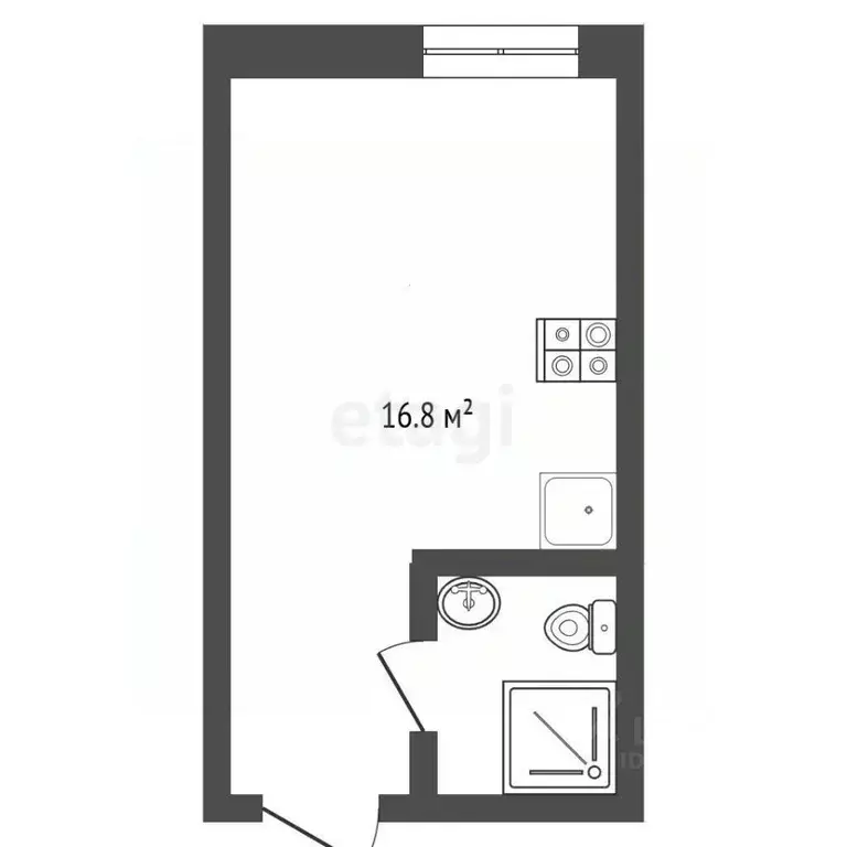 Студия Москва Миклухо-Маклая ул., 42Б (16.8 м) - Фото 2