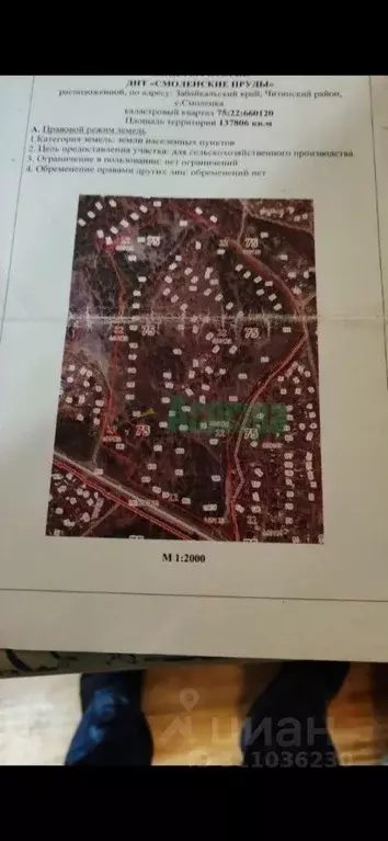 Участок в Забайкальский край, Читинский район, с. Смоленка  (15.0 ... - Фото 1