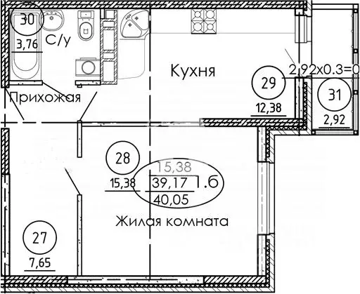 1-к кв. Адыгея, Тахтамукайский район, Яблоновский пгт Юбилейная ул., ... - Фото 1