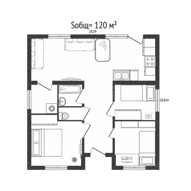 Дом в Брянская область, Брянск ул. Тенишевой (120 м) - Фото 2