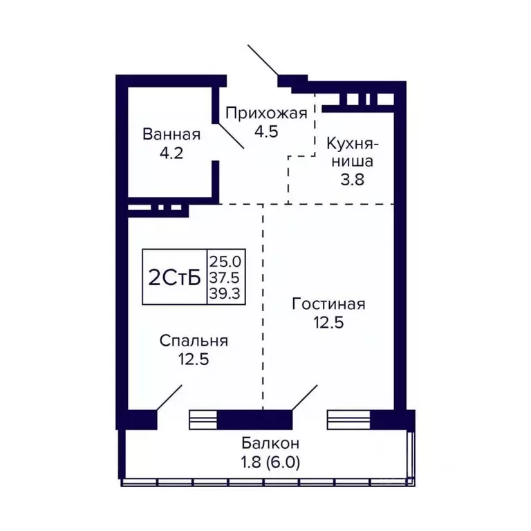 2-к кв. Новосибирская область, Новосибирск ул. Фрунзе, 1 (39.3 м) - Фото 0