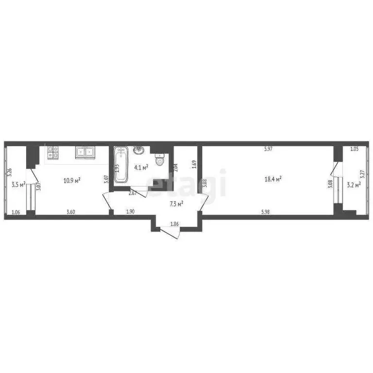1-комнатная квартира: Краснодар, улица Героев-Разведчиков, 11/5 (40.7 ... - Фото 0
