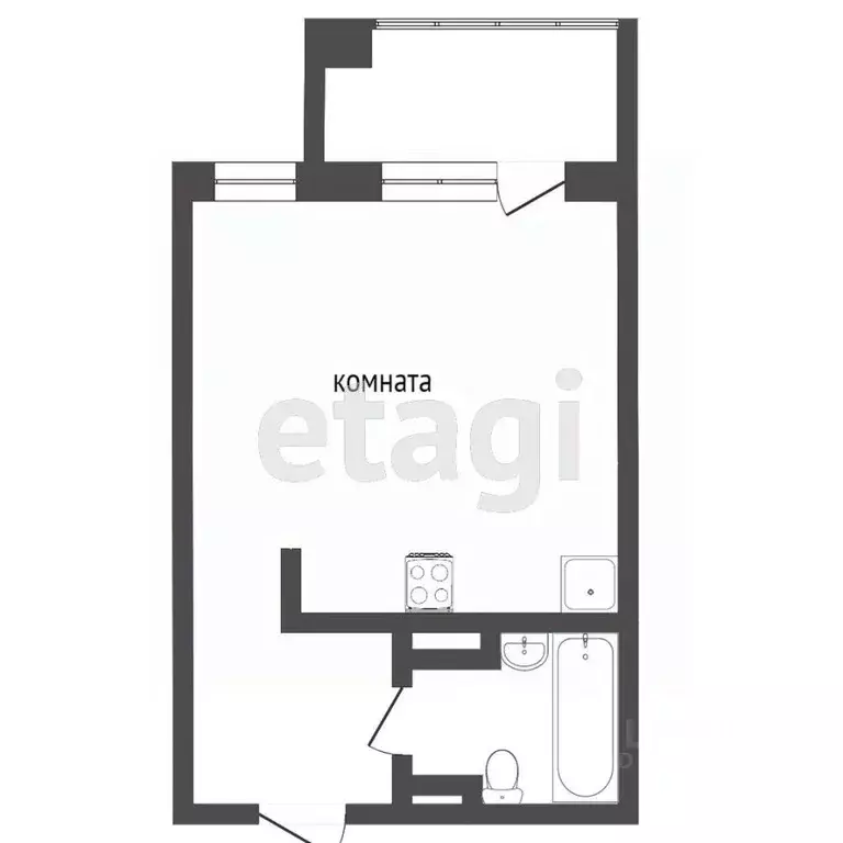 Студия Ямало-Ненецкий АО, Новый Уренгой просп. Губкина, 19 (26.6 м) - Фото 2