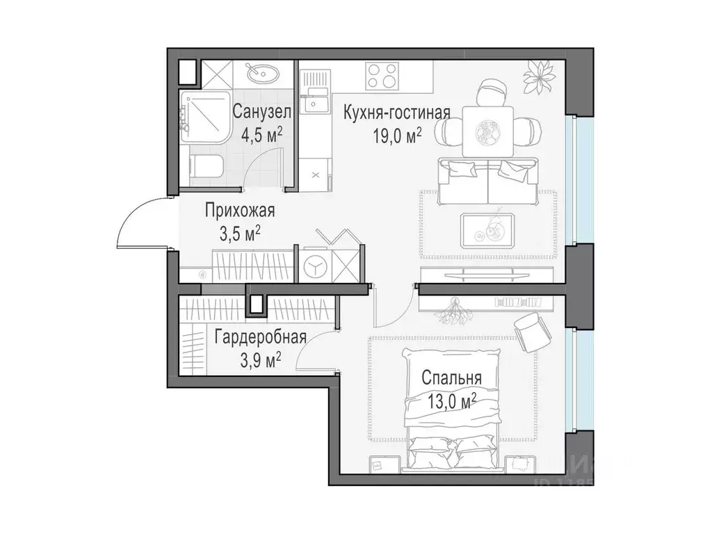 1-к кв. Московская область, Мытищи Белый Grad жилой комплекс (43.8 м) - Фото 1