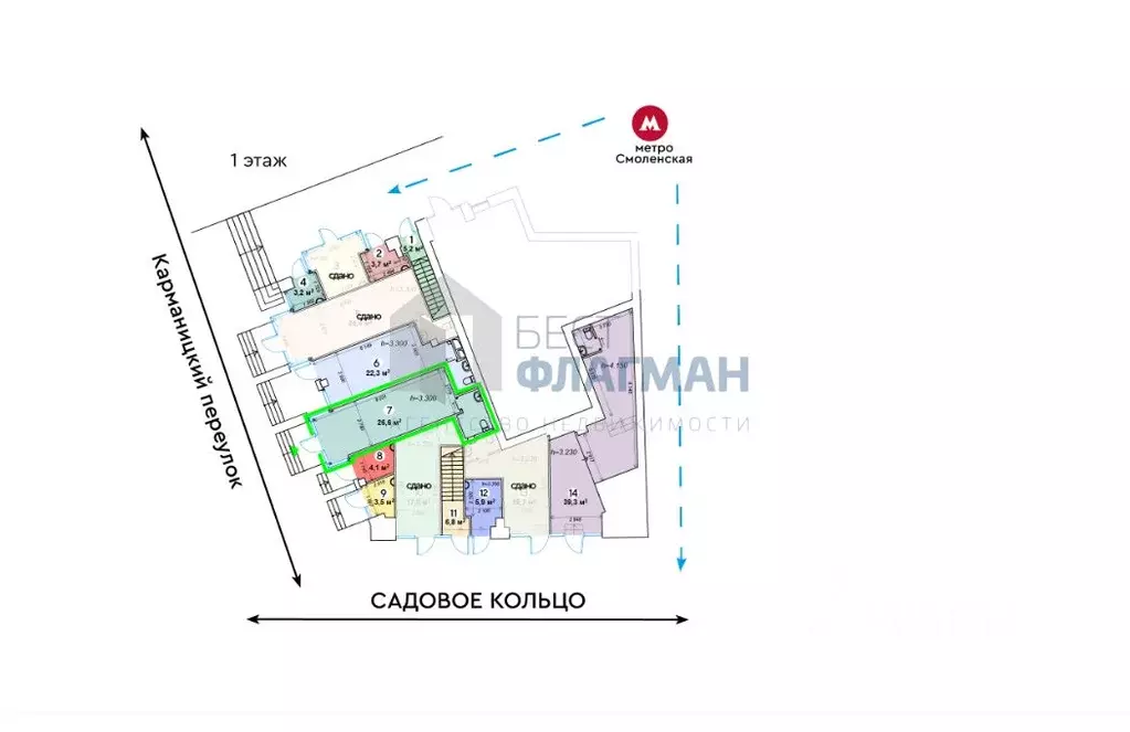 Помещение свободного назначения в Москва Карманицкий пер., 9 (26 м) - Фото 2