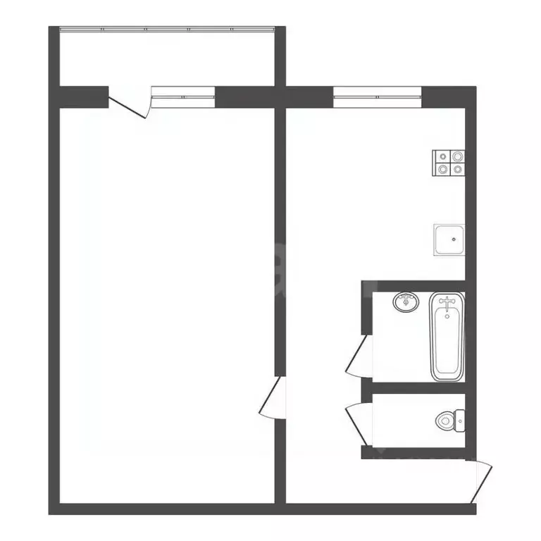 1-к кв. Тульская область, Волово рп ул. Александрова, 31 (30.1 м) - Фото 2