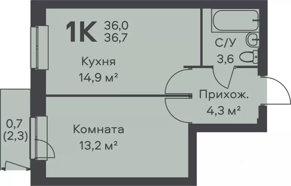 1-к кв. Пермский край, Пермь Гайва мкр, Альфа Дом на Гайве жилой ... - Фото 0