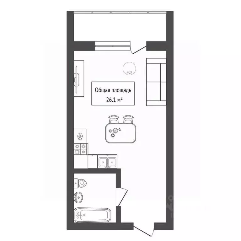 Студия Новосибирская область, Новосибирск Северо-Чемской жилмассив, ... - Фото 2