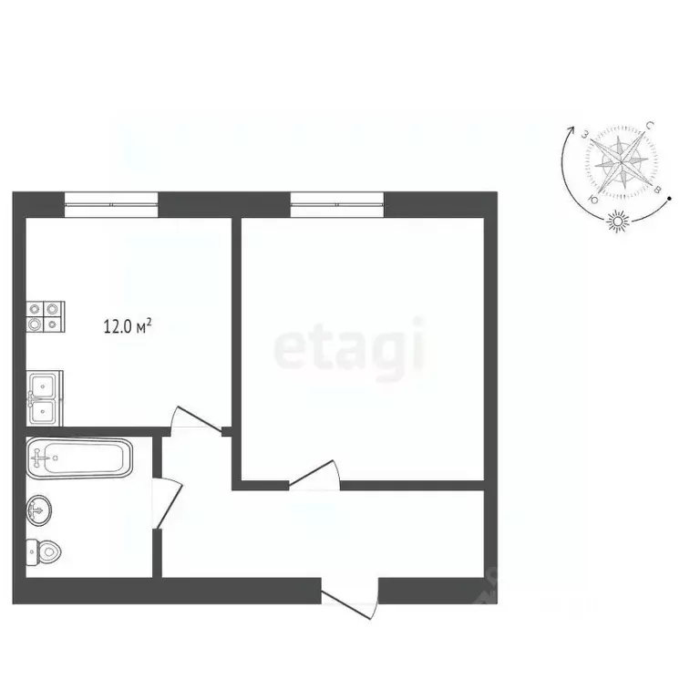 1-к кв. Ханты-Мансийский АО, Ханты-Мансийск Боровая ул., 4 (37.6 м) - Фото 1