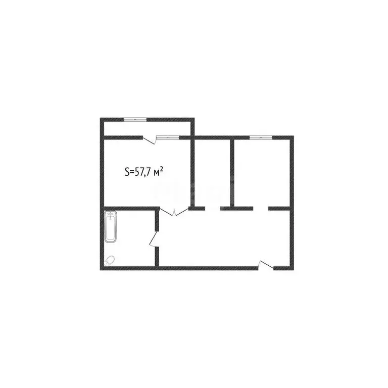 2-комнатная квартира: Бийск, улица Петра Мерлина, 18 (57.7 м) - Фото 1