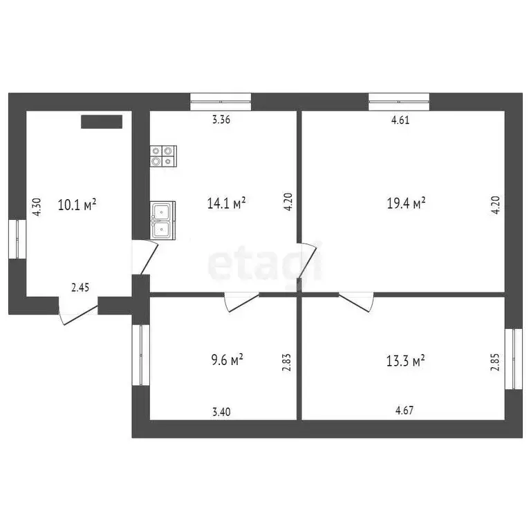 Дом в село Викулово, улица Мичурина (58.3 м) - Фото 1