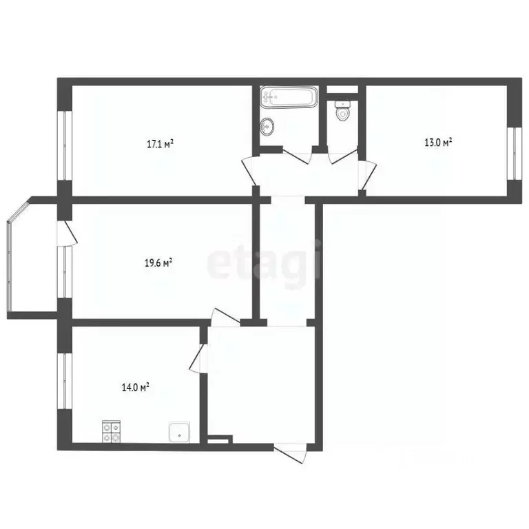 3-к кв. Тюменская область, Тюмень ул. Московский Тракт, 165 (86.5 м) - Фото 2