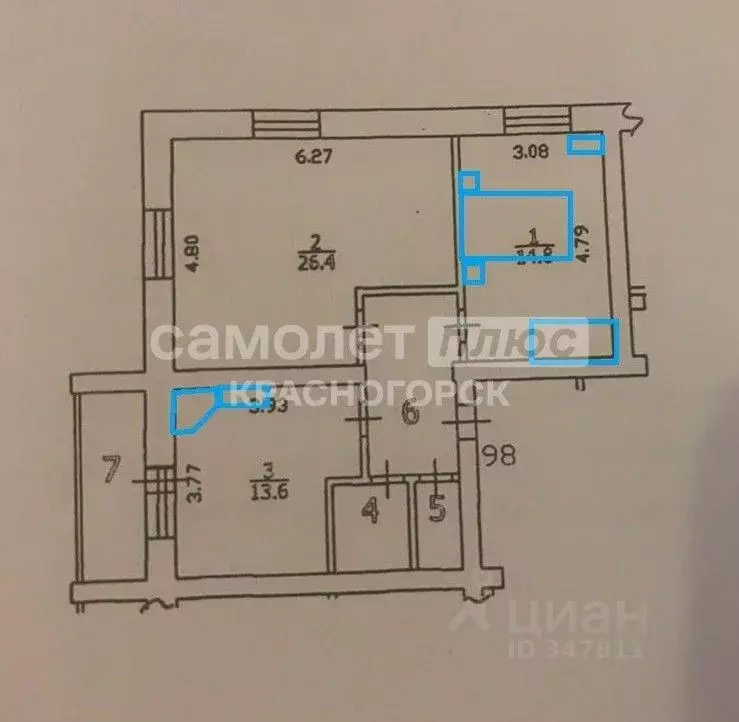 2-к кв. Московская область, Красногорск городской округ, Нахабино пгт ... - Фото 2