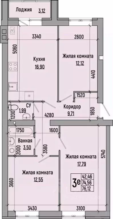 3-к кв. Волгоградская область, Волгоград ул. Иссы Плиева, 4Б (76.12 м) - Фото 0