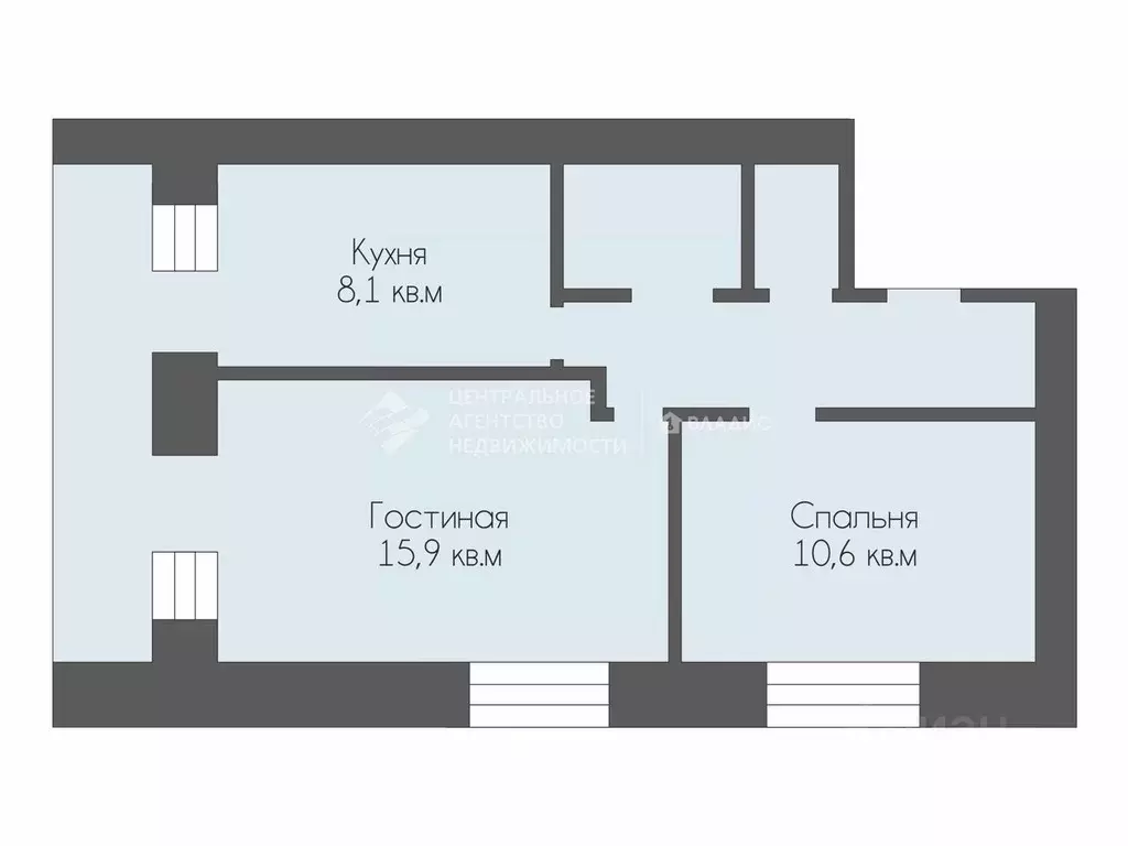 2-к кв. Рязанская область, Рыбное ул. Есенина, 13А (44.4 м) - Фото 2