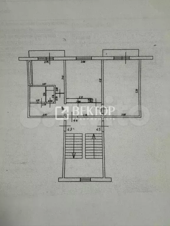 2-к. квартира, 47 м, 5/5 эт. - Фото 0