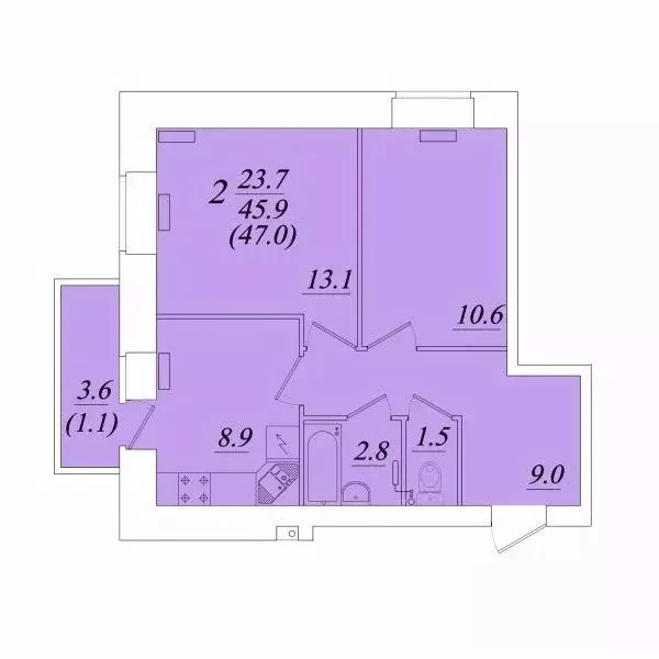 2-к кв. Вологодская область, Вологда Новгородская ул., 44к3 (47.0 м) - Фото 1