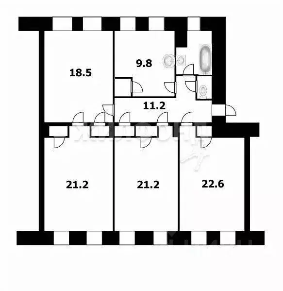 4-к кв. Новосибирская область, Новосибирск Серебренниковская ул., 23 ... - Фото 0