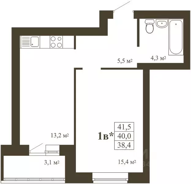 1-к кв. Тамбовская область, Тамбов Телецентр мкр,  (41.5 м) - Фото 1
