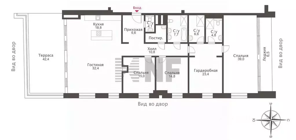 4-к кв. Москва Мосфильмовская ул., 1к6 (210.45 м) - Фото 1