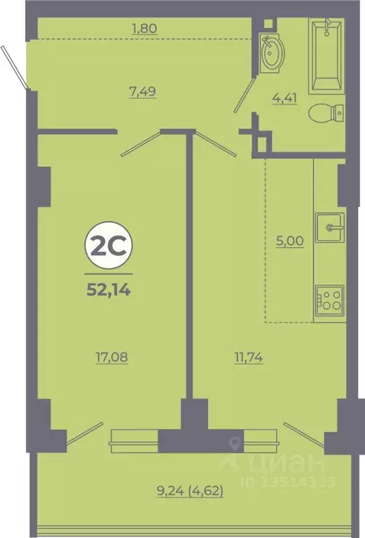 2-к кв. Ростовская область, Ростов-на-Дону Левенцовский мкр, ... - Фото 0