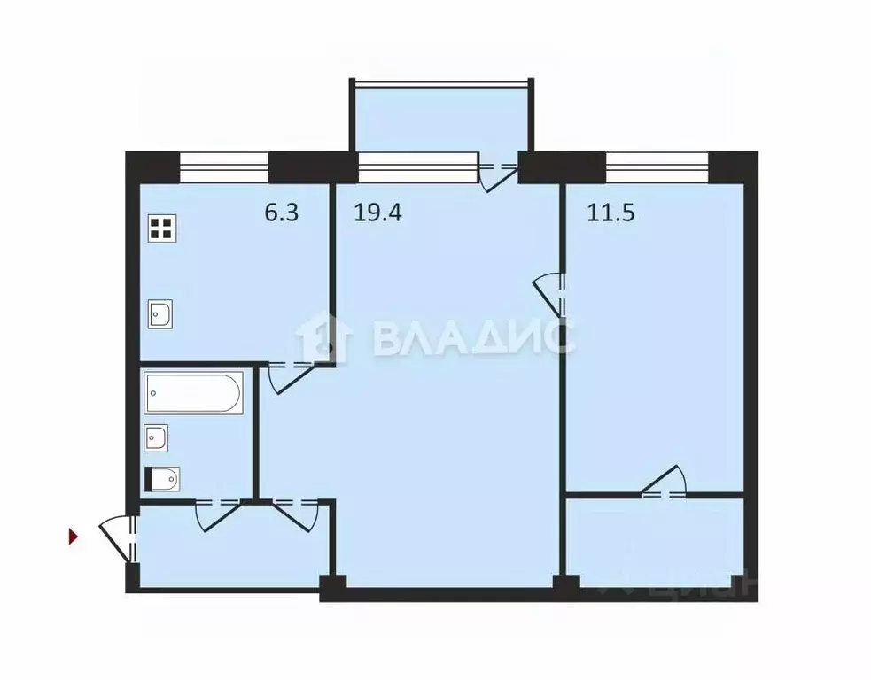 2-к кв. Санкт-Петербург Новочеркасский просп., 62 (46.2 м) - Фото 1