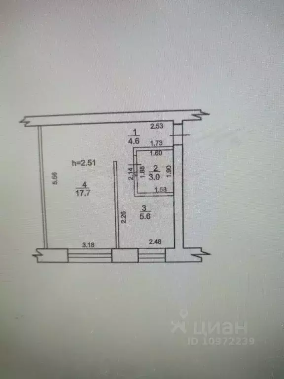 1-к кв. Башкортостан, Стерлитамак ул. Имая Насыри, 13 (30.9 м) - Фото 1