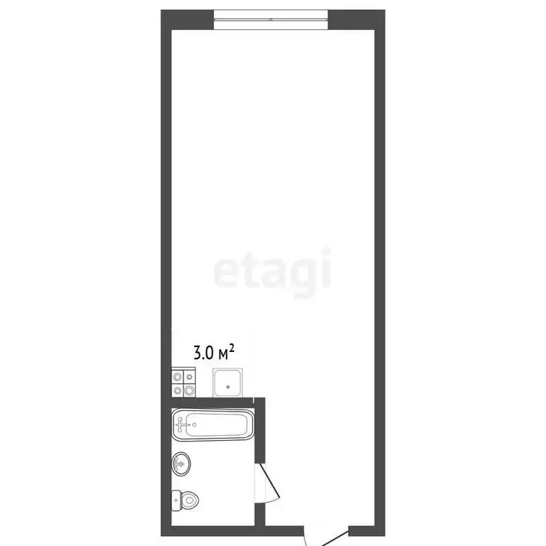 Квартира-студия: Кемерово, улица Сибиряков-Гвардейцев, 19 (16.8 м) - Фото 1