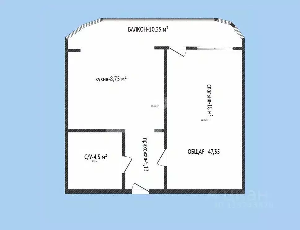 1-к кв. Дагестан, Каспийск ул. М. Халилова, 32А (47.35 м) - Фото 2