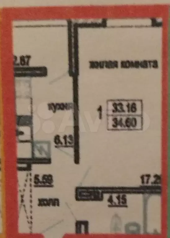 1-к. квартира, 34,6 м, 7/18 эт. - Фото 0