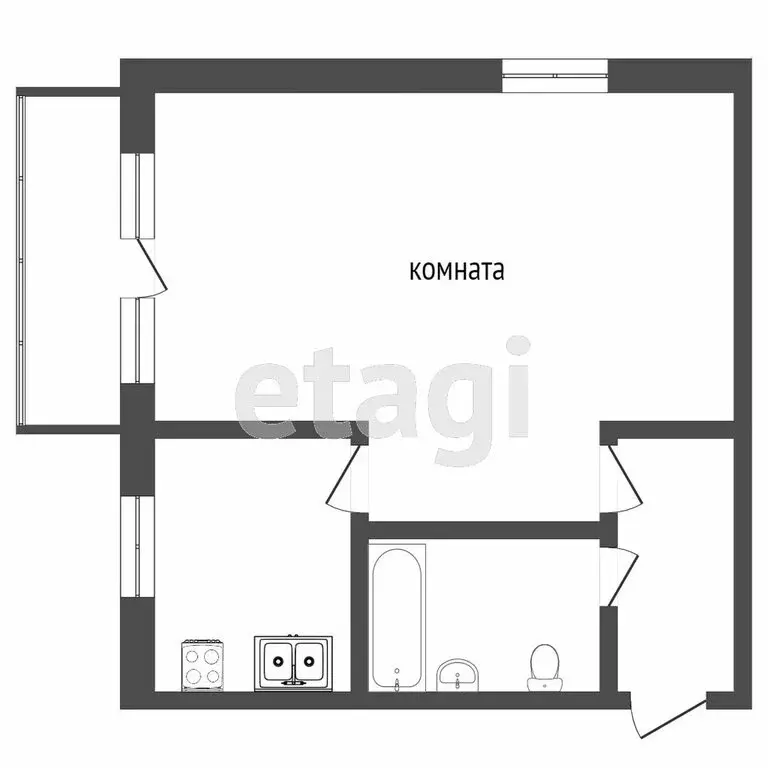 1-комнатная квартира: Челябинск, улица Кирова, 7 (33 м) - Фото 0