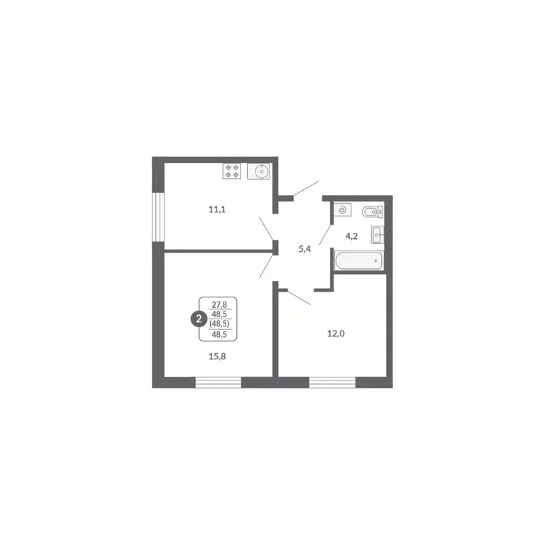 2-к кв. Кировская область, Киров ул. Потребкооперации, 34к1 (48.5 м) - Фото 1