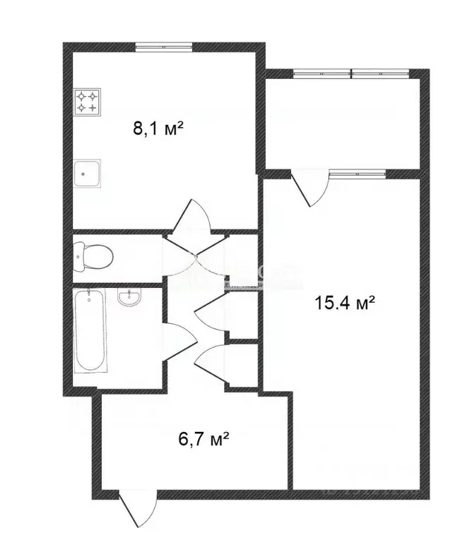 1-к кв. Ямало-Ненецкий АО, Новый Уренгой Сибирская ул., 21 (34.4 м) - Фото 1