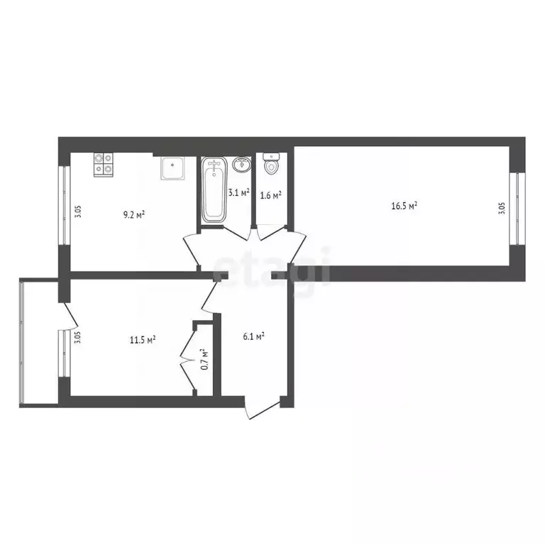 2-к кв. Ростовская область, Батайск Авиагородок мкр, 32 (49.0 м) - Фото 0