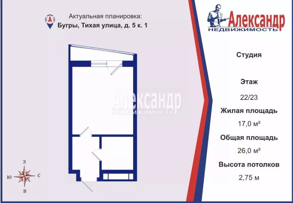 Студия Ленинградская область, Всеволожский район, пос. Бугры ул. ... - Фото 2