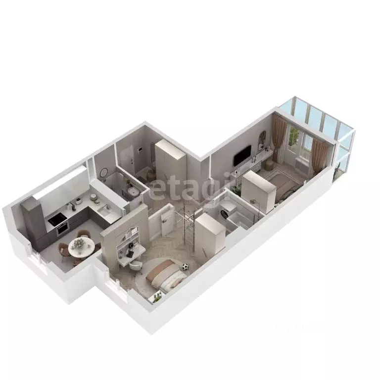 2-к кв. Крым, Симферополь ул. Батурина, 71 (59.95 м) - Фото 0