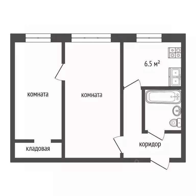 2-к кв. Владимирская область, Муром Кооперативная ул., 5 (43.5 м) - Фото 0
