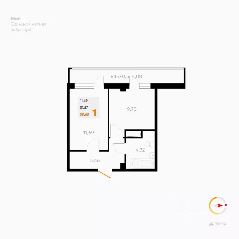 1-к кв. Адыгея, Тахтамукайский район, Яблоновский пгт Первомайская ... - Фото 1