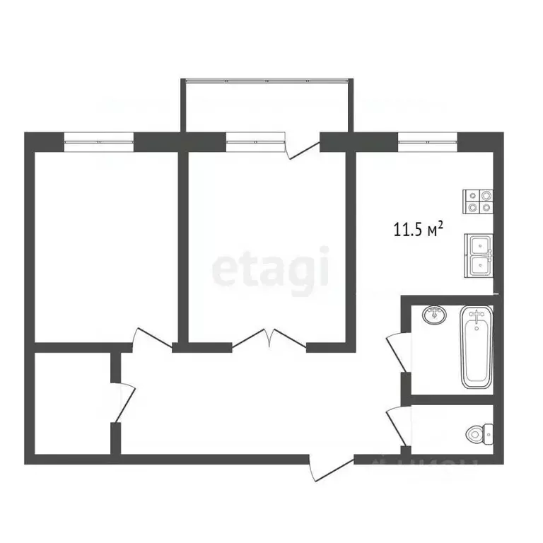 2-к кв. Мордовия, Саранск ул. Пушкина, 30А (57.0 м) - Фото 0