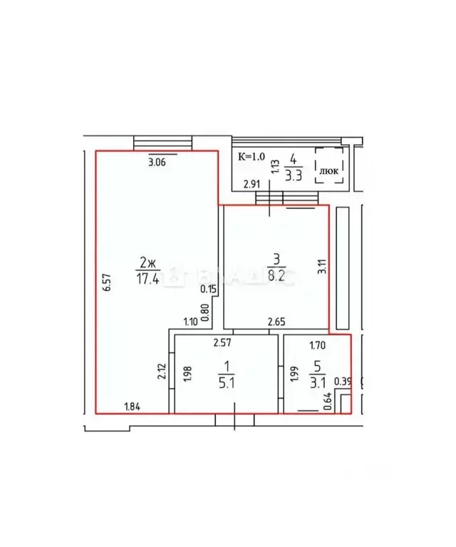 1-к кв. Калининградская область, Зеленоградский муниципальный округ, ... - Фото 2