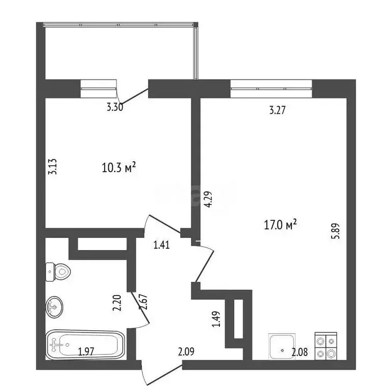 1-комнатная квартира: Тюмень, улица Фармана Салманова, 26 (36.5 м) - Фото 1