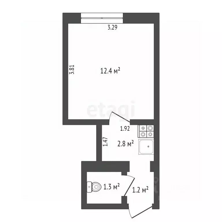 Комната Тюменская область, Тюмень Ткацкий проезд, 8 (17.7 м) - Фото 2