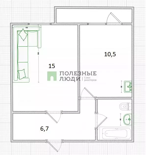 1-к кв. Красноярский край, Красноярск ул. Апрельская, 1 (35.8 м) - Фото 2