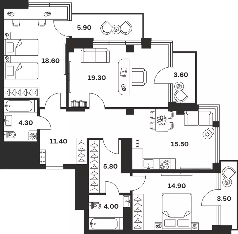 3-к кв. Тульская область, Тула ул. Фридриха Энгельса, 62 (106.8 м) - Фото 1