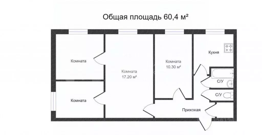 4-к кв. Тюменская область, Тюмень Харьковская ул., 71 (60.4 м) - Фото 1