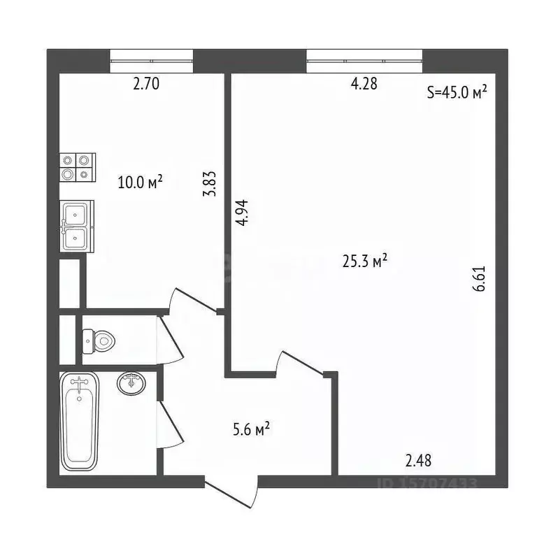 1-к кв. Санкт-Петербург Звездная ул., 20 (45.0 м) - Фото 1