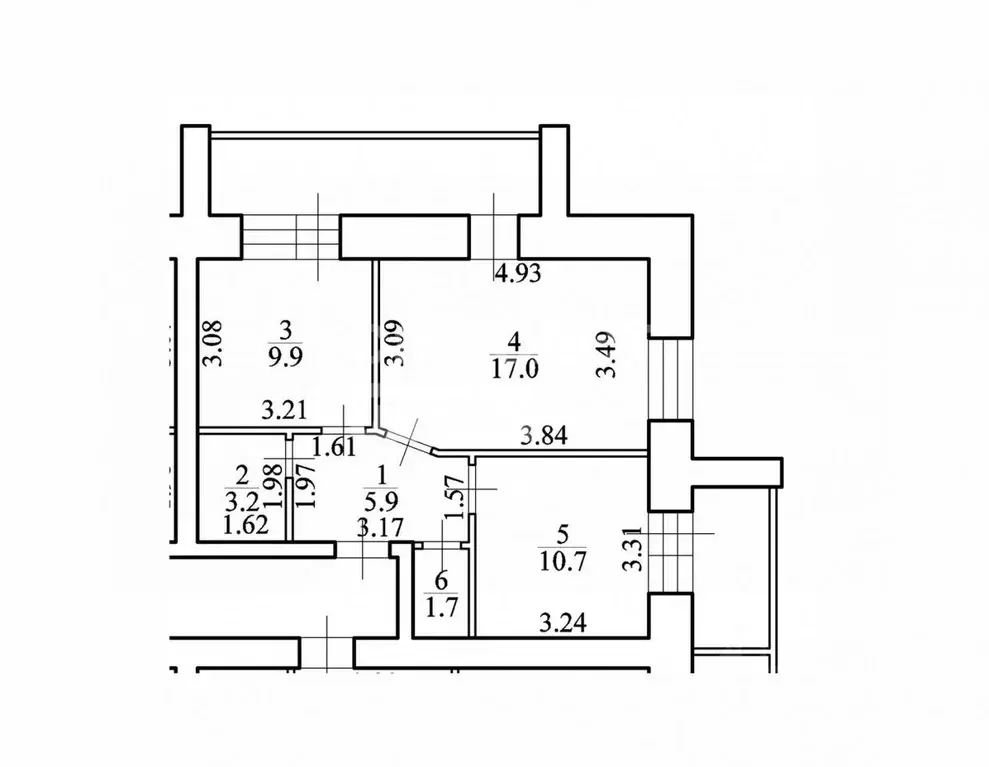 2-к кв. Амурская область, Благовещенск Литейная ул., 95 (54.7 м) - Фото 2